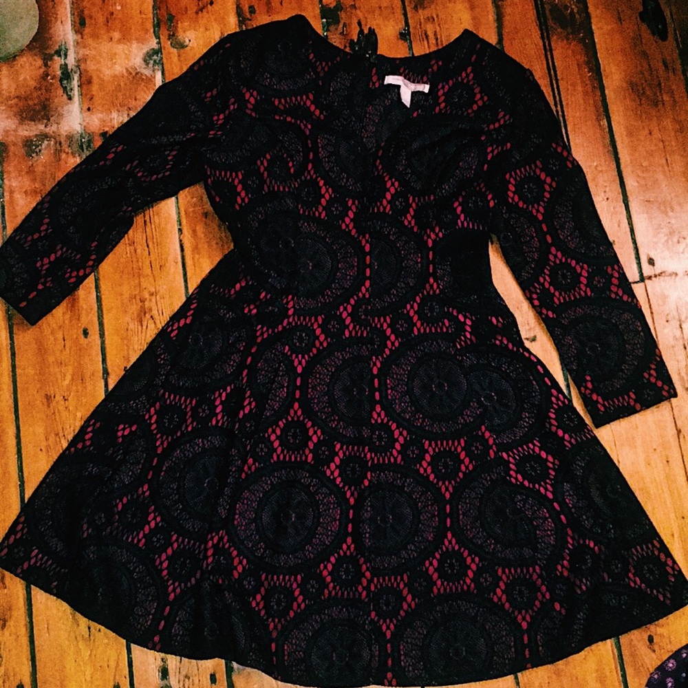 Red dress with Black Crochet🌚